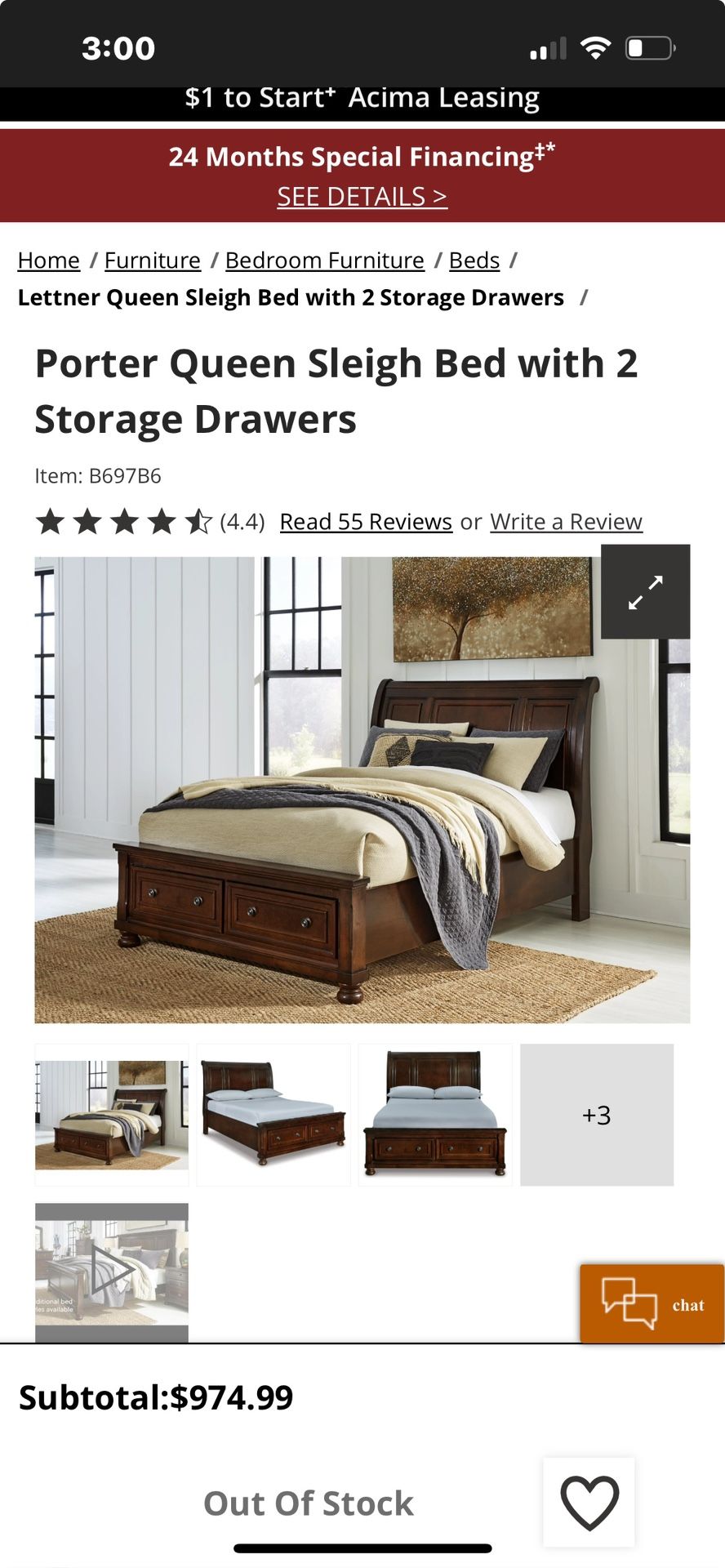 Ashley Furniture Porter Queen Sleigh Bed With Storage Drawers