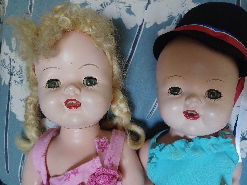 Antique Pair Of Dolls "SAUCY WALKERS"