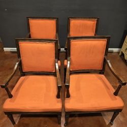 Four Baker Furniture Louis Armchairs