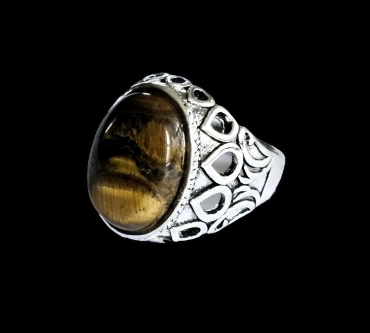 TITANIUM FOREVER WEAR SILVER MENS TOPAZ SIZE 10 CLASSIC ELEVATE YOUR STYLE RING