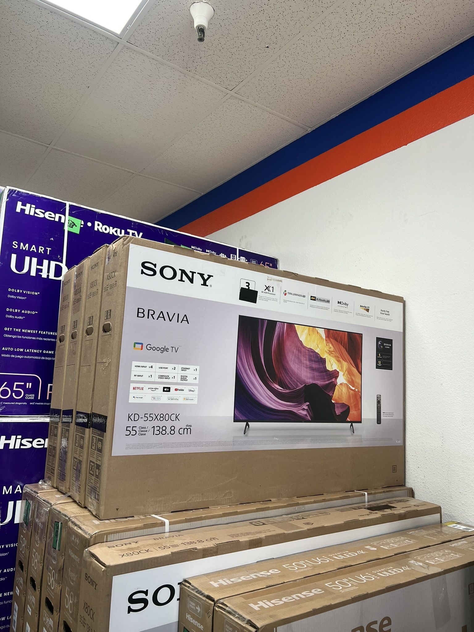 55” SONY BRAVIA X80K 4K SMART TV