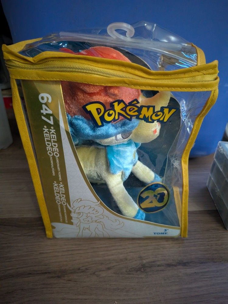 Keldeo Pokemon 20th anniversary plushie