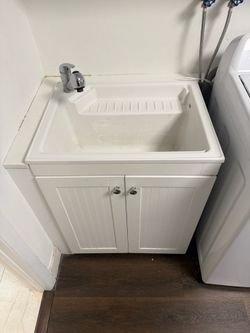 Utility Sink Cabinet with Faucet – Laundry Room Setup