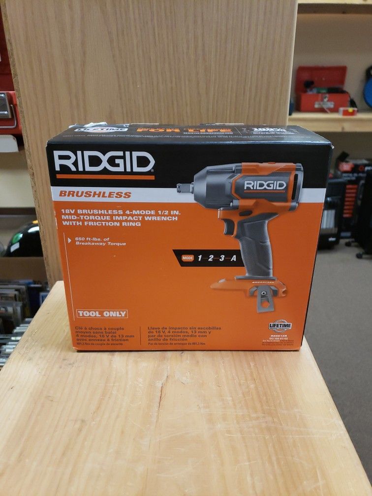 NEW Ridgid Brushless 18 Volt 1/2" Torque Impact Wrench R86012B