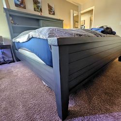 Aspenhome Pinebrook King Bookcase Bed in Denim