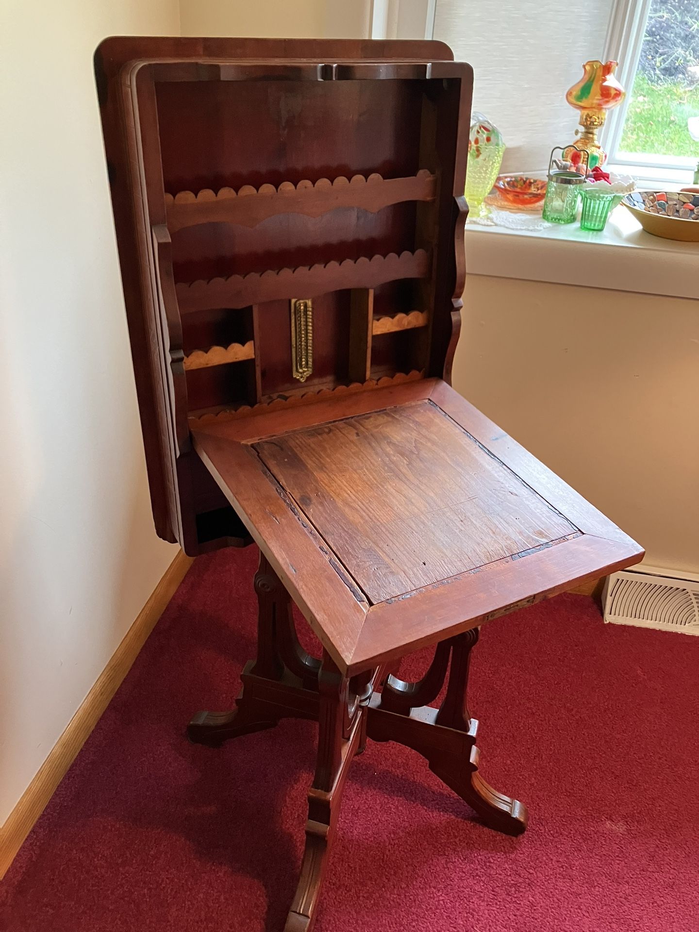 Antique Victorian Eastlake - Parlor Table/Secretary Desk