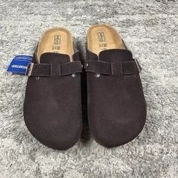 NWT Birkenstock Boston Clogs Mocha Suede Women’s 8 8.5 Soft Footbed Brown