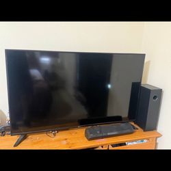 50 inch Sceptre tv + SaiYin soundbar and subwoofer