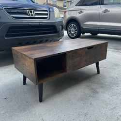 Lift Top Coffee Table with Hidden Storage and Shelf, Rustic Brown