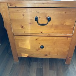 Side Bed Table With Drawers. Sturdy 