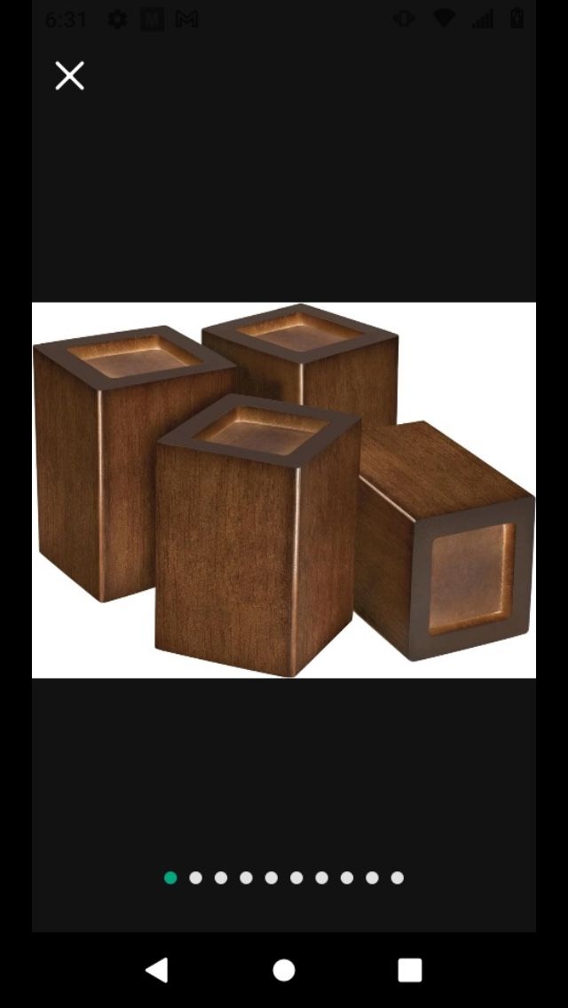 4 inch Wood Bed Risers Set of 4, Square Furniture Risers Couch Risers Heavy Duty Bed Lifters Brown Bed Frame Risers Blocks for Sofa, Chair …
