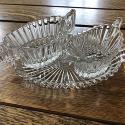 Heisey Ridgeleigh Creamer Sugar W/Tray