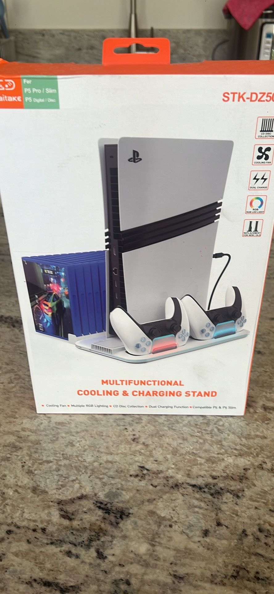 ps5 pro/slim/digital/disc multifunctional cooling&charging stand