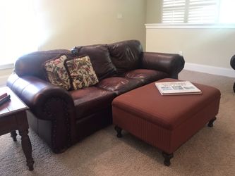 Leather Sofa, Chair with Ottoman, Purchased at Boyle’s, Good used condition, very comfy!