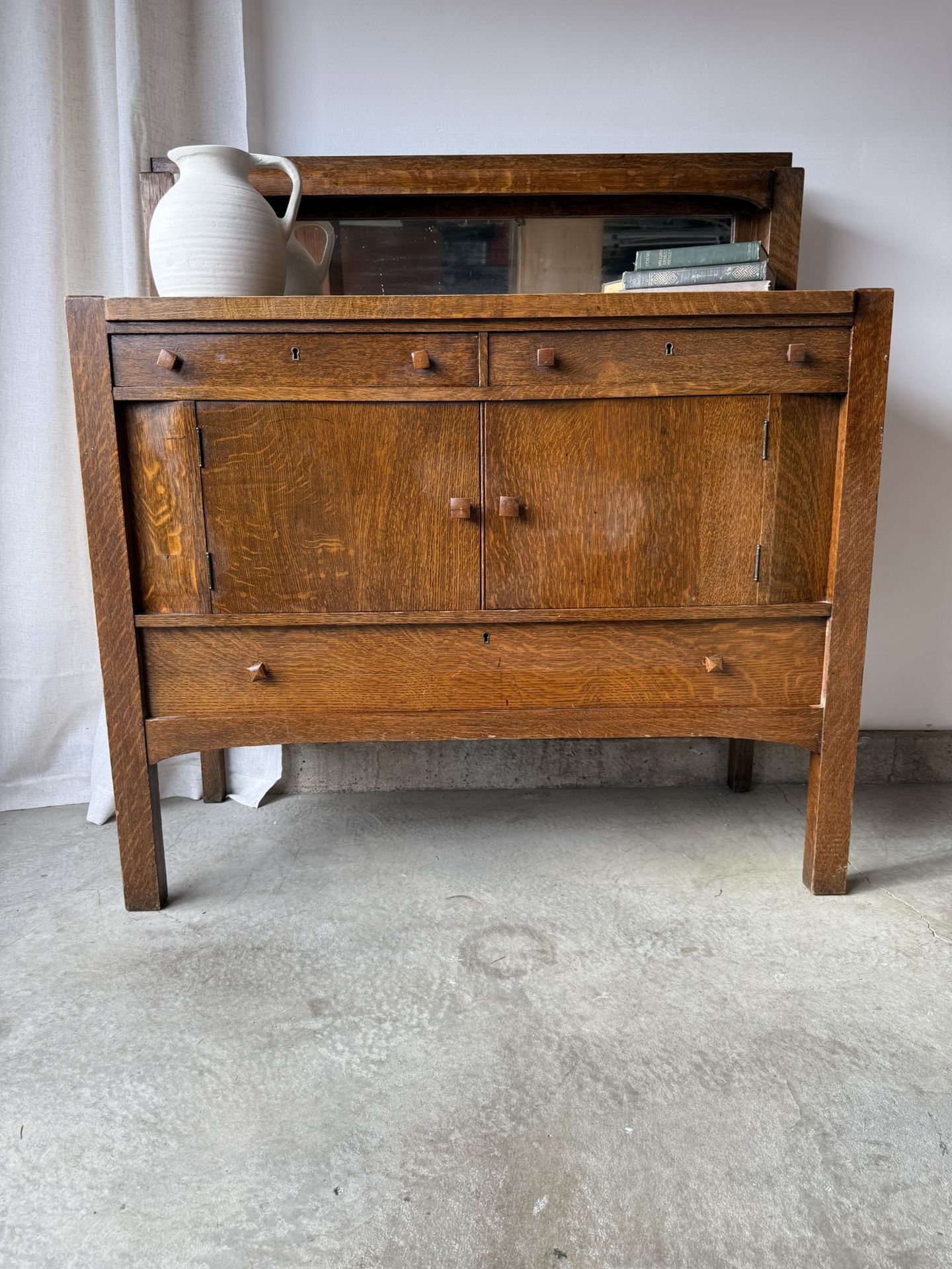 Antique Quarter Sawn Oak Sideboard