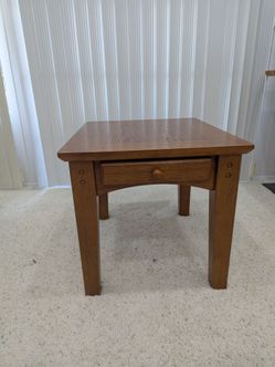 Wood side table