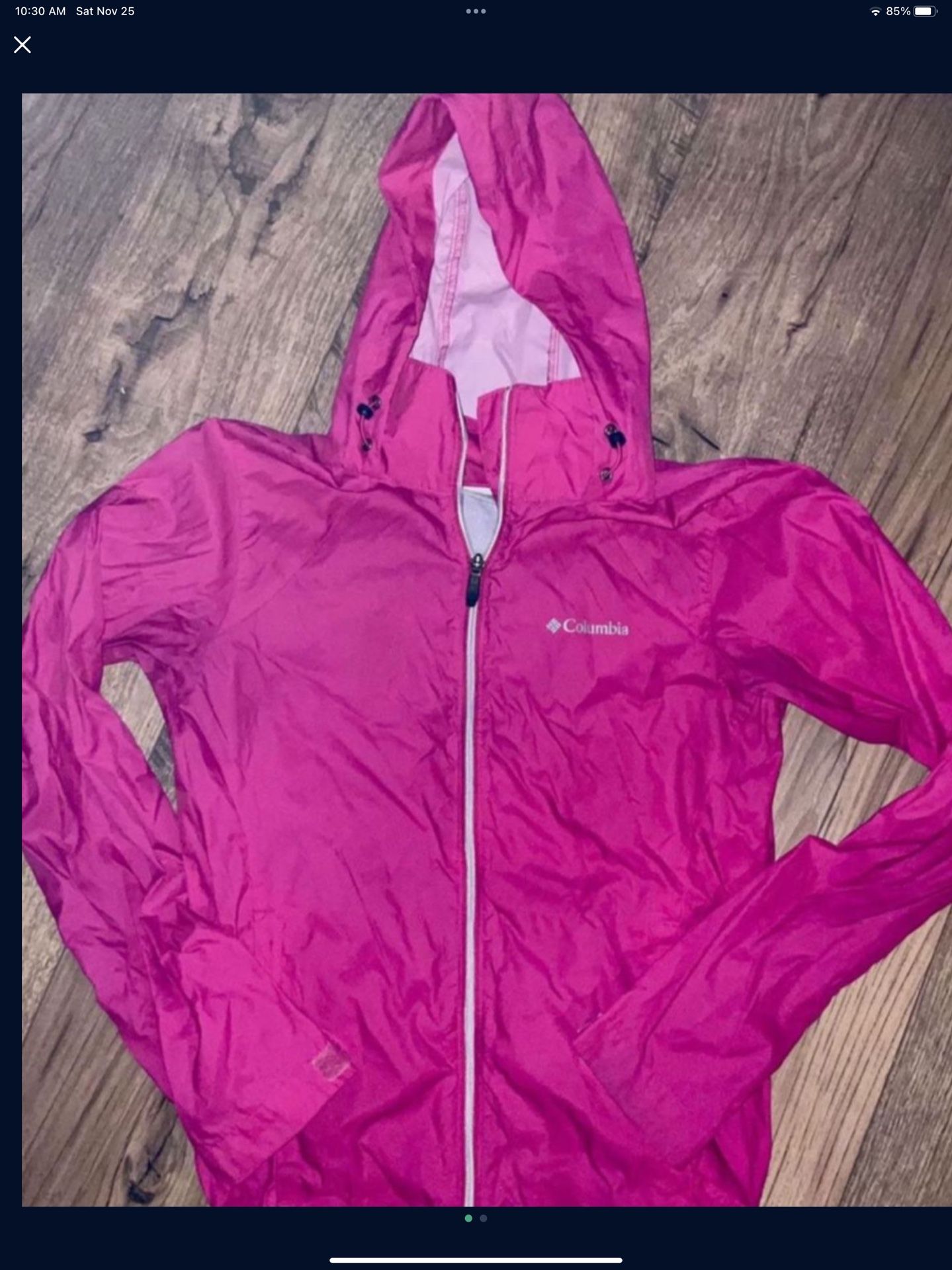 Women’s Columbia Pink light weight windbreaker jacket in as new condition size small
