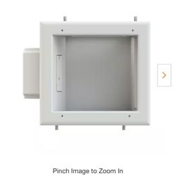 White 1-Gang Cable Pass-Through Plastic Wall Plate TV Multimedia Recessed Box