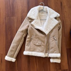 Women’s faux Korean shearling aviator jacket 
