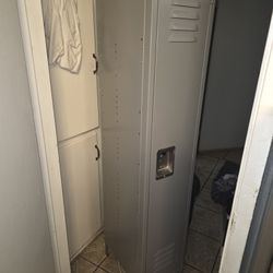 Metal Locker And Also Including A Thin Ikea Stand