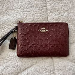 Coach Embossed Wristlet 