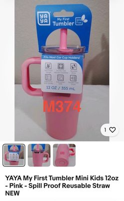 YAYA My First Tumbler Mini Kids 12oz -SAGE - Spill Proof Reusable Straw NEW