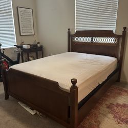 Wooden Bed Frame And Mattress 