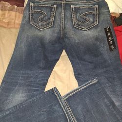 Women Silver Jean Size 16 $50