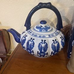 Blue Ceramic Tea Pot