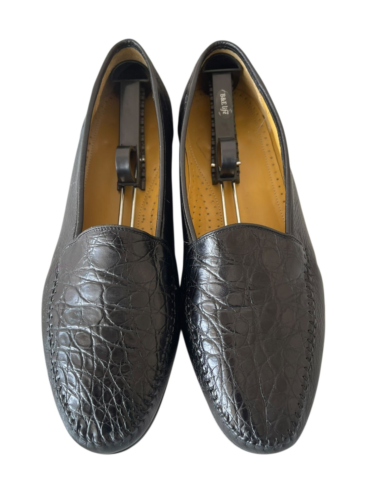 MAGNANNI Black Geniue Crocodile mens slip on loafer shoes US