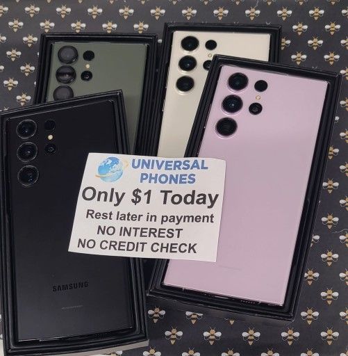 In Box Samsung Galaxy S23 Ultra 5G 256gb Unlocked .LOWEST WHOLESALE PRICES with Option To Pay In Payments With NO CREDIT CHECK