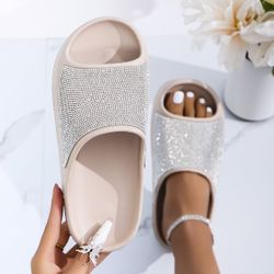 Summer Best Seller | Luxury Rhinestone Slippers | No Rubbing | Super Comfortable