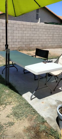 Plastic table the size is 95"
