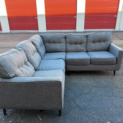 Grey 2 Piece L Shape Sectional Sofa