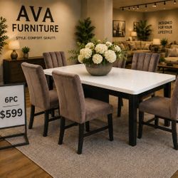 7pc Dining Room Table Set 