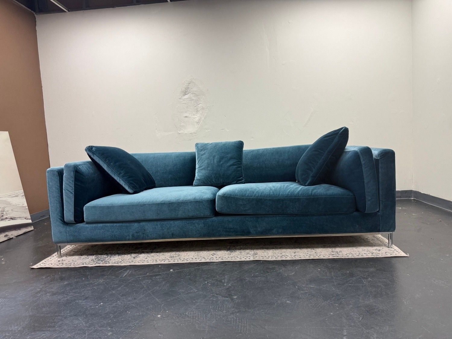 RoveConcepts Cobalt Nico Velvet Sofa (Retails $2,850)- Delivery Available!