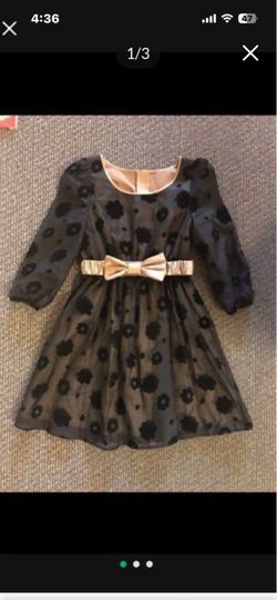 NEW Women Luxury Flower Flora Silk Satin Bow Tie Belt Chiffon Layer Black Dress Size XS-S
