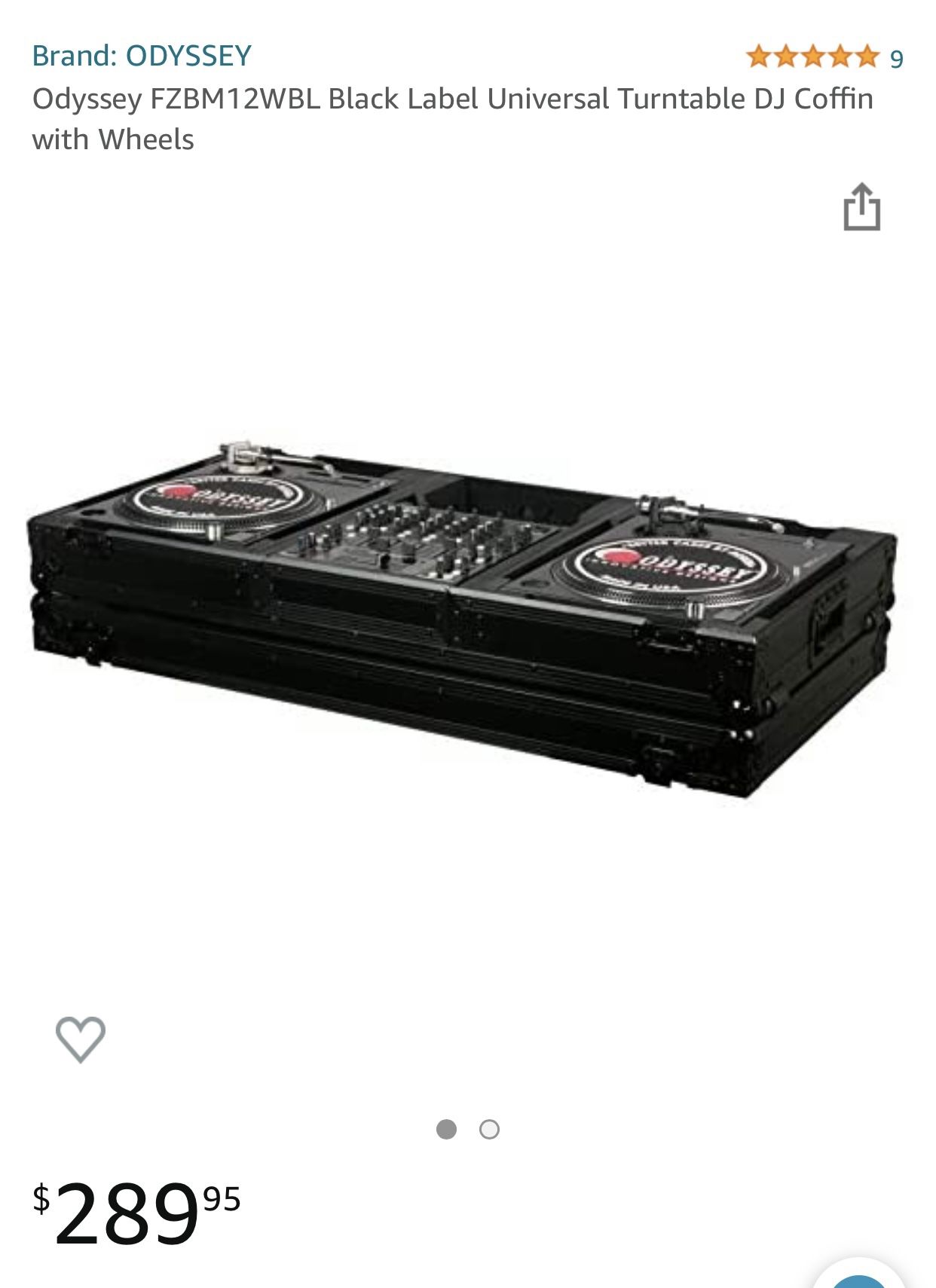 Odyssey Universal Turntable DJ Coffin With Wheels