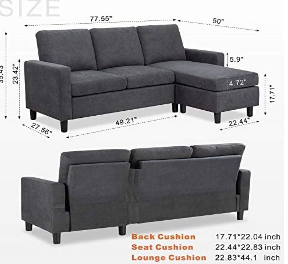 SALE! NEW DARK GREY SECTIONAL SOFA