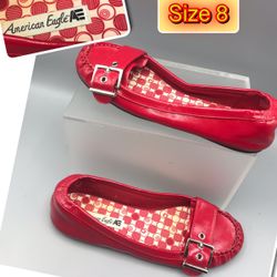 American Eagle Red comfy flats size 8