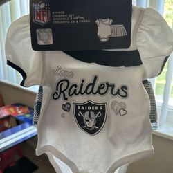 Raiders Newborn/infant Body Suit & Skirt 