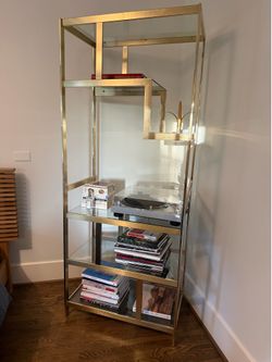 Brass & Glass Étagère / Display Shelf
