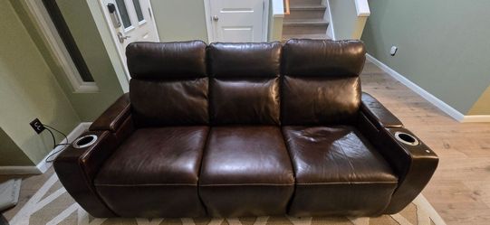 Macy's 3 seat electric leather couch