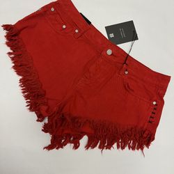 NWT ⚜️❤️⚜️ REVOLVE INSIGHT 51 Dipper Denim Shorts Techno Red