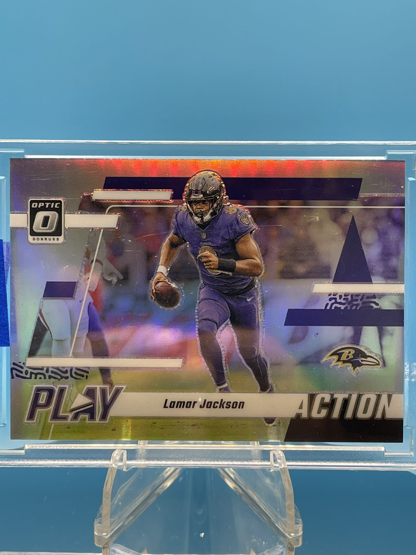 Lamar Jackson 2023 Panini Donruss Optic #5 Play Action Silver Prizm Ravens