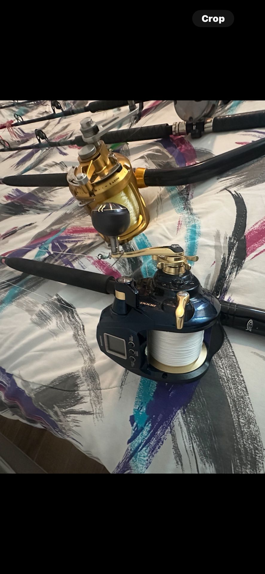 2 Shimano Beastmaster 9000 Electric Reels On Custom Calstar Blank Rods FISHING