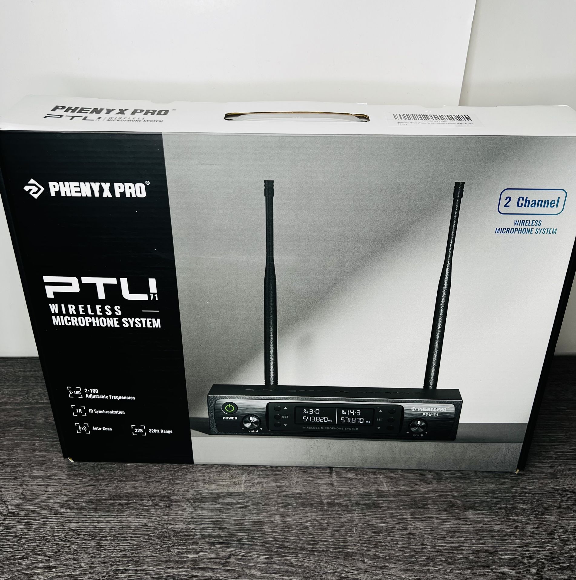 Phenyx Pro Wireless Microphone System, Dual Wireless Mics,w/ 2 Handhelds, 328ft Range