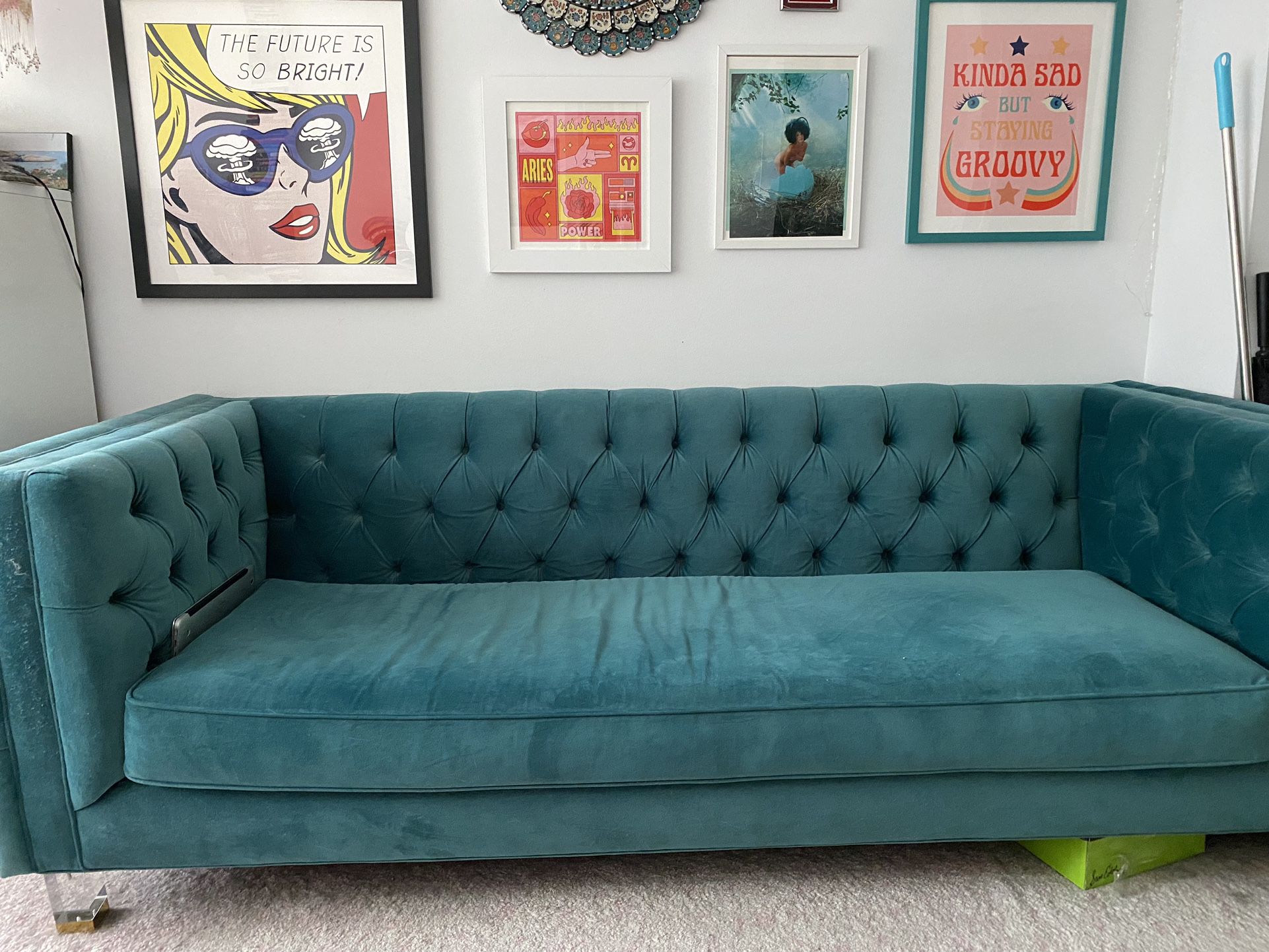 Teal Green Couch