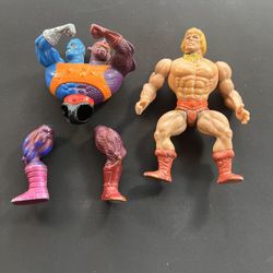 He-Man 1980s Lot Of 2 MOTU Masters Of The Universe Vintage Broken Legs Need Fix