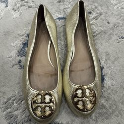 Tory Burch Gold Flats Size 6 1/2